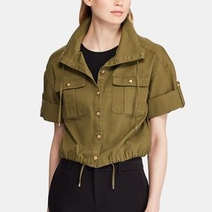 NWT  Lauren Ralph Lauren Drawcord Canvas Jacket